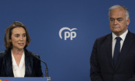Cuca Gamarra y Esteban González Pons durante la rueda de prensa