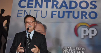 El presidente Juan Vivas durante su discurso